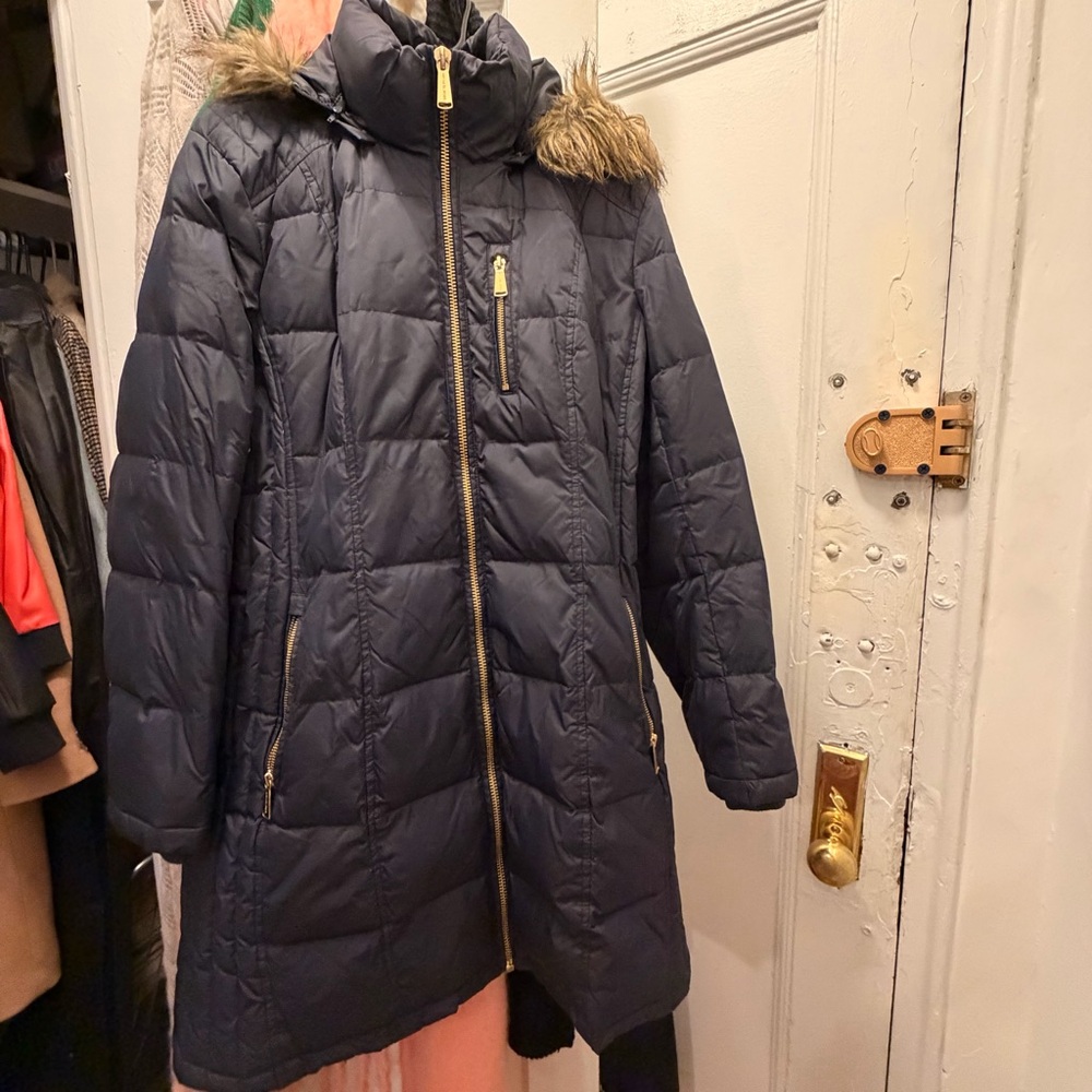 Michael Kors Puffer Coat with Faux Fur Trim - XL